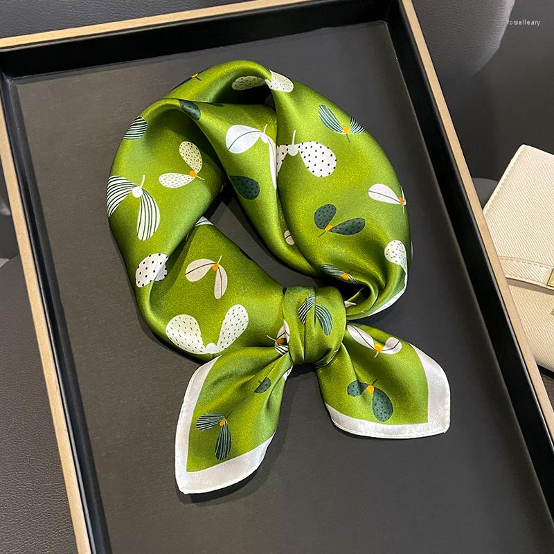 

Scarves 2023 Real Silk Hair Scarf Fashion Lady Kerchief Foulard Female Bandana For Women Band Hijab Shawl Wraps