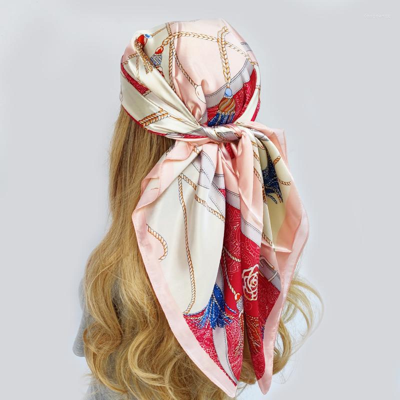

Scarves Silk Hair Scarf Scarftop Women Summer Satin Headscarf Foulard Bandana Cheveux Soft Neckerchief Hijab For Ladies