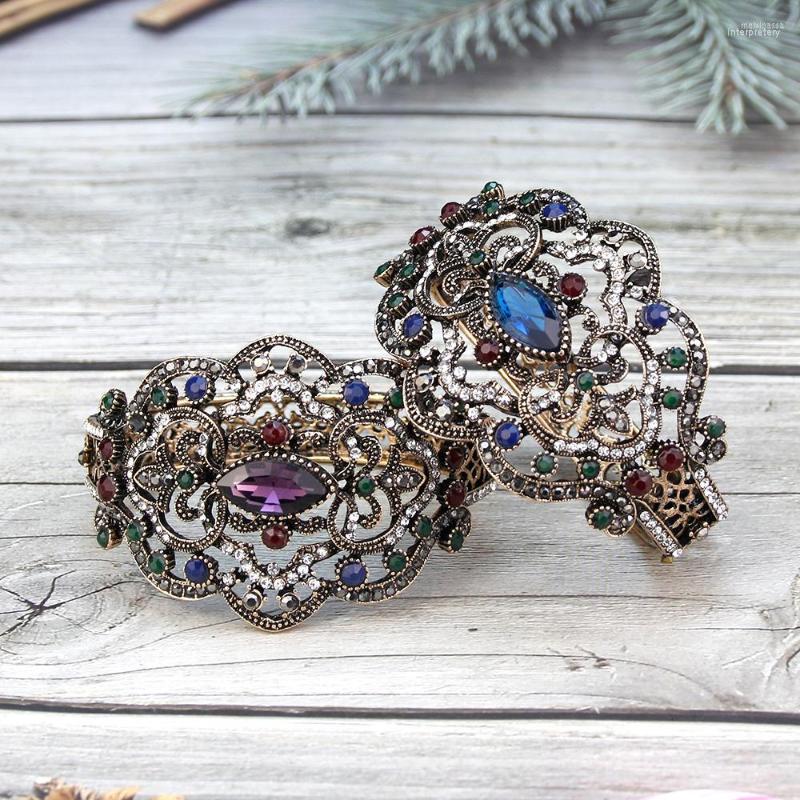

Bangle Sunspicems Vintage Antique Gold Color Turkish Women Flower Arabic Bracelet Arabesque Bride Wedding Jewlery