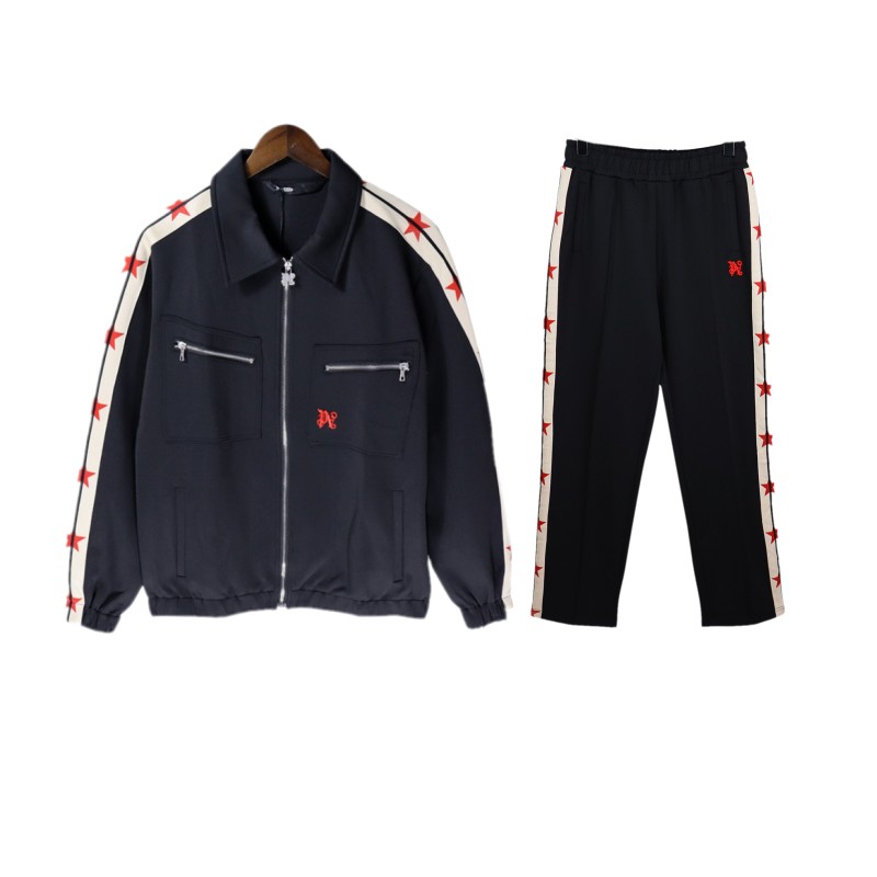 

mens Jogging tracksuits sweatshirts suits designers Pentagram print on the side Womens track sweat suit coats man jackets Zipper Coats pants sportswear, Color2
