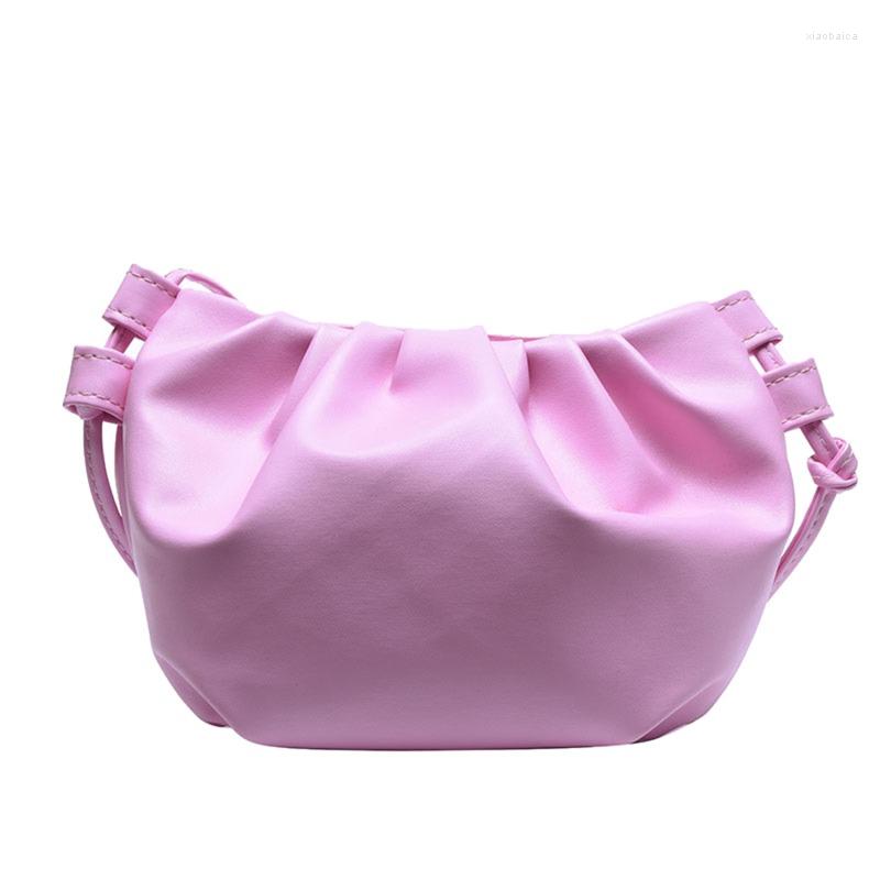

Waist Bags Women Shoulder Bag Small Leather Crossbody Female Solid Color Crimped Design Ladies Messenger Mini Zipper Cloud, Green