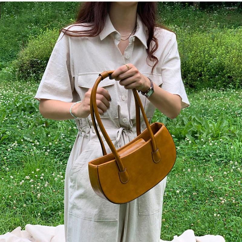 

Evening Bags European Fashion PU Leather Women's Soft Underarm Summer Retro Style Single Shoulder Tote Double Straps, Black