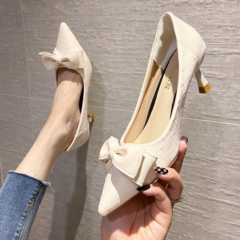 

Dress Shoes Bow Pointed Toe 2023 Fashion All-match Stiletto Women's Sexy Party Wedding Women Heels, Black