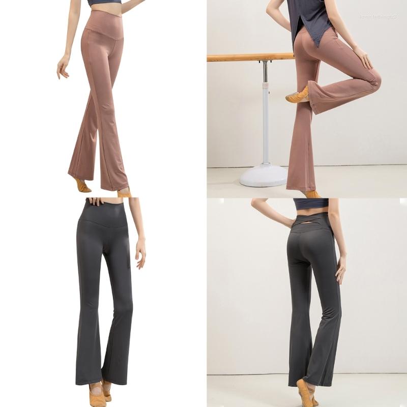 

Women's Pants Yoga Clothes Women Sports Tights High Waist Fitness Training Flare, Red brown