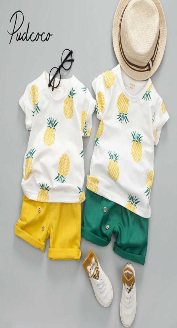 

2019 Baby Summer Clothing Toddler Infant Kids Baby Boy Pineapple Short Sleeve Tshir Pants Outfits Kids Clothes X07197984147, Green