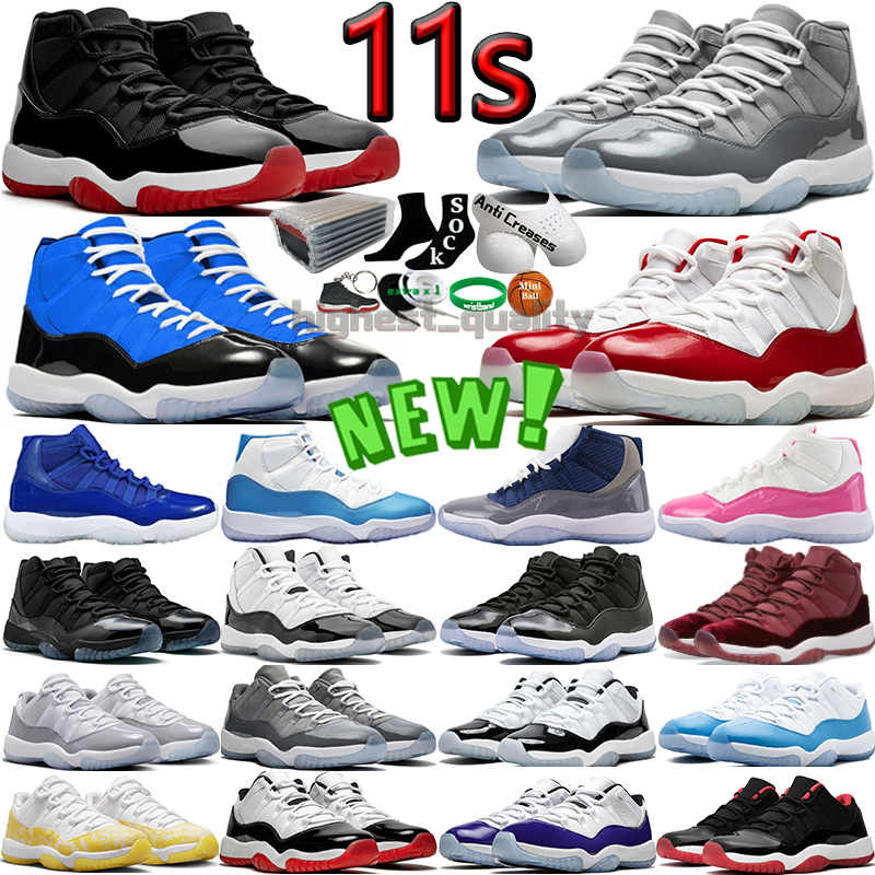 

11 Basketball Shoes for men 11s Cherry Cool Grey Cement Concord 45 Bred UNC Gamma Blue Legend Midnight Navy 72-10 Yellow Snakeskin Mens Women Trainers Sports Sneakers, Color-5