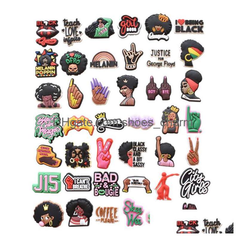 

Charms Black Lives Matter Shoe For Bracelets Clog Decoration Fit Women Accessories Kid Gift Drop Delivery Otvgi