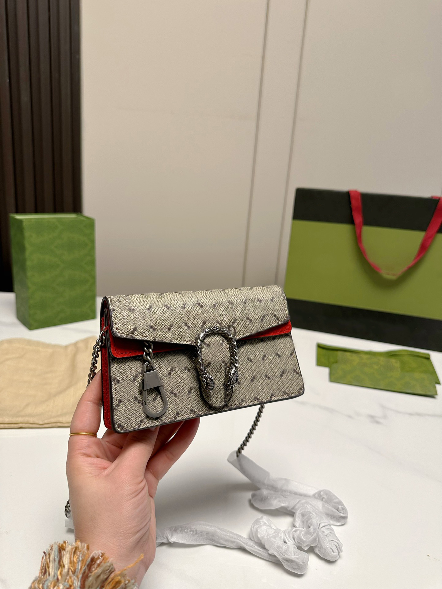 

Classic Bag Top Leather Shoulder Bag Brand Luxury Bag Chain 5A Quality Wallet Clamshell Design Fashion Plaid Flower Brand Wallet