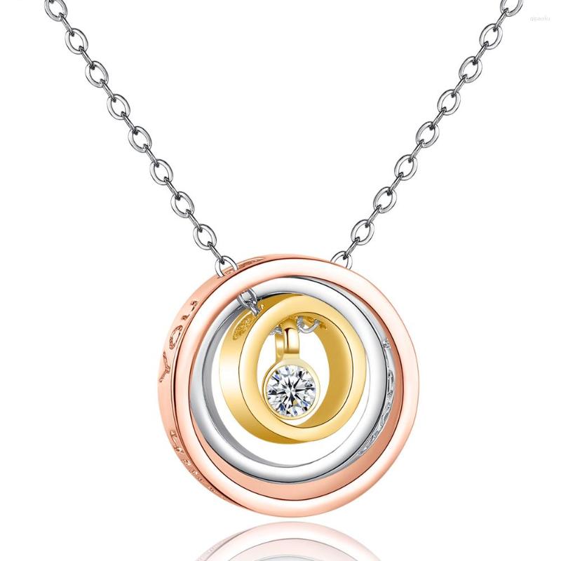 

Pendant Necklaces CiNily Created Zircon Yellow Gold/RoseGold/Silver Plated Wholesale For Women Jewelry Necklace 18 1/4"-20 1/4"