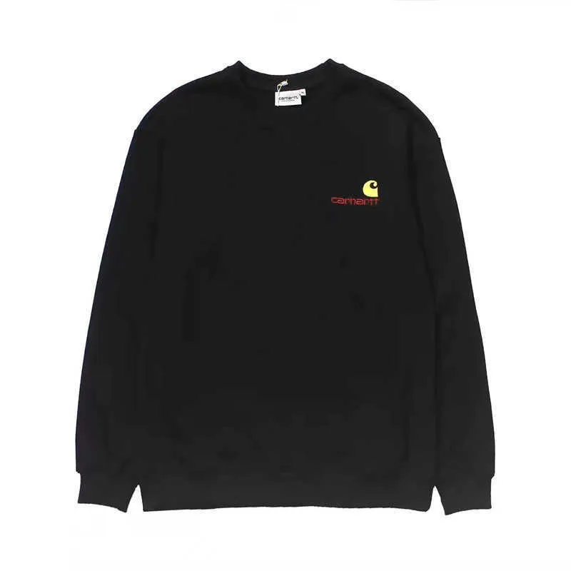 

Men's Hoodies Sweatshirts Classic Letter Embroidered Round Neck Sweater for Men Loose Lovers Versatile Long Sleeve Fashion, Dark brown