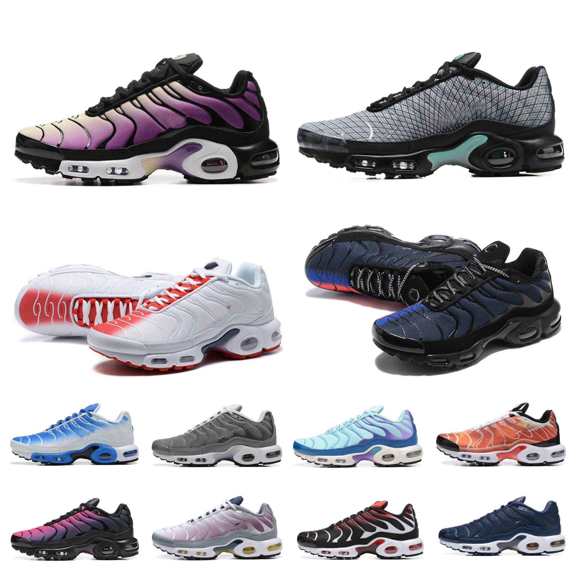 

2023 Mens Tn Triple Black White Casual Shoes airmaxs plus tns Trainers Seafoam Grey Pink Teal Volt Sail Gradient Midnight Navy Metallic Gold University Blue Sneakers, Shoes lace
