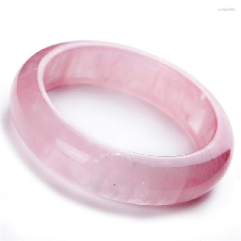 

Bangle 2023 Genuine Pink Natural Rose Crystal Bangles Women Ladies Love Charm Fashion Bracelet Inner Diameter 60mm