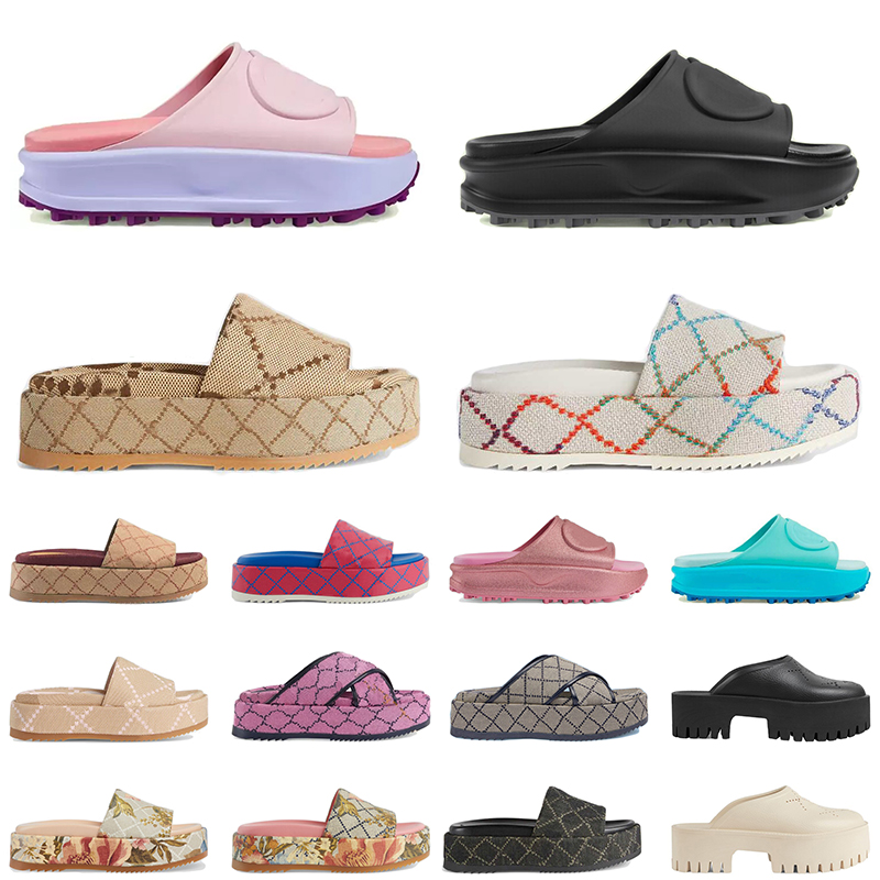 

2023 Luxury Designer Sandals Womens Rubber Leather Slipper Slides Sandale Internet celebrity burst solid color heels Wedges Sandal Women Shoes G Beach Slippers, Color 41 35-41