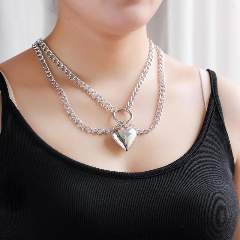 

Pendant Necklaces Trendy Y2K Heart Necklace For Women Girls Layered Link Chain Gift Fashion Accessories