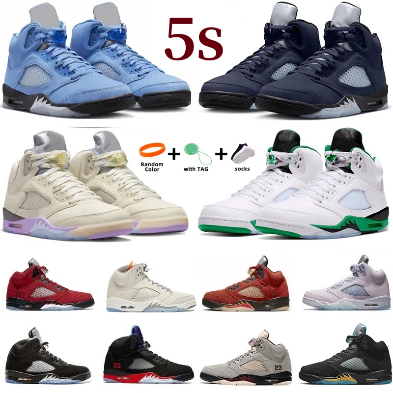 

5 5s Basketball Shoes Mens Lucky Green Georgetown Aqua UNC Pinksicle Crimson Bliss Fire Red Anthracite University Blue Raging Bull Sail Trainers Sports Sneakers, Color#29