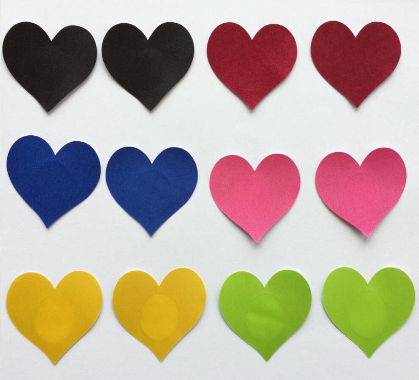 

6 colors heart shape Safety and environmental protection nipple covers sticker sexy breast pad T Tit tape cover7272218
