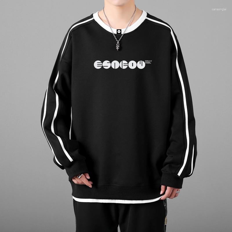 

Men's Hoodies Casual Spring Autumn Men's Cotton Sweatshirts Hip Hop Streetwear Solid Pullover Loose Punk Large Size Top Hoody Clothing, Black