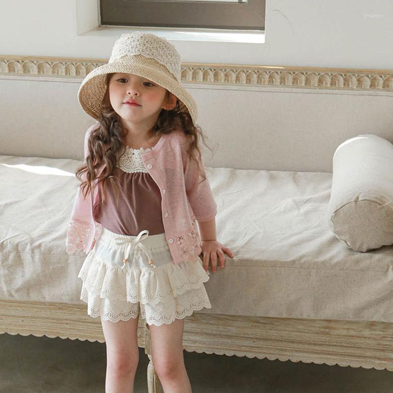 

Jackets Summer Kids Baby Girls Long Sleeve Pure Color Lace Knit Cardigan Coat Sunscreen Children's Clothes, S677 gray