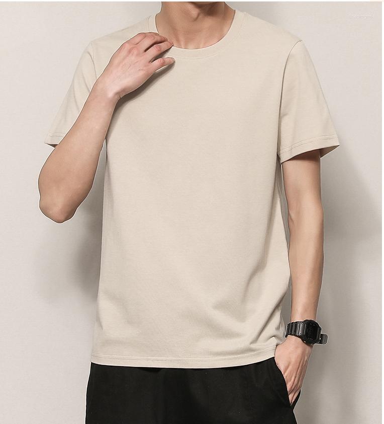 

Men's T Shirts M4995 Pure Cotton Men's Short-sleeved T-shirt Summer Loose Top Clothes Casual Half-cut, Black