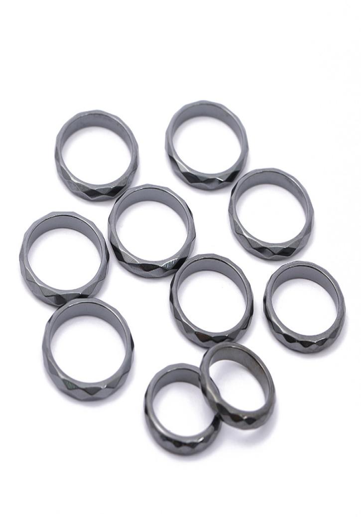 

No Magnetic Hematite Ring 4mm Wide Mix 6 To 1301234564743261