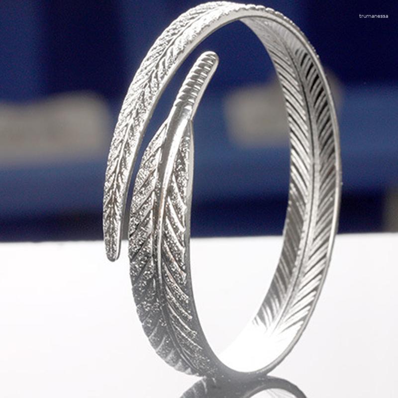 

Bangle Utimtree Fashion Trendy Open Bangles For Women Simple Feather Adjustable Bracelets Femme Jewelry BirthdayBangle BangleBangle Raym22