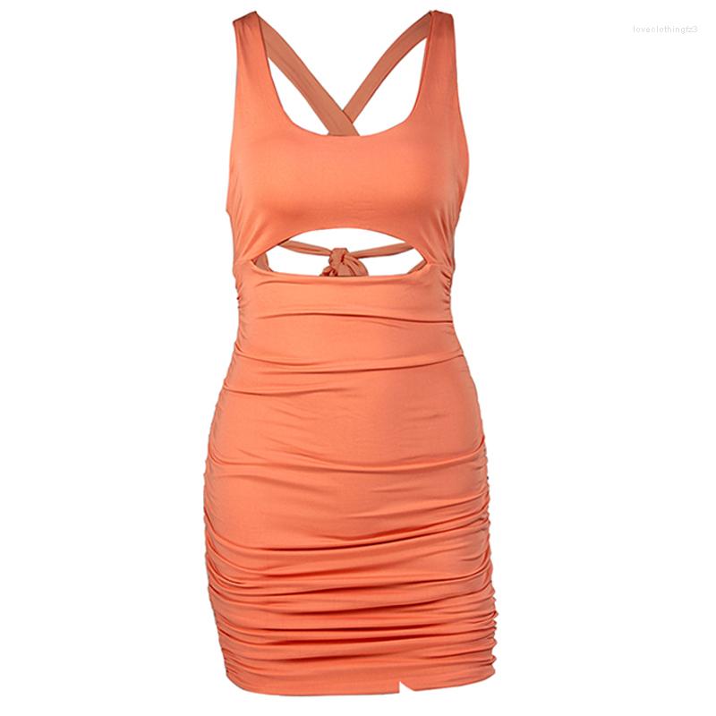 

Casual Dresses Sleeveless Bodycon Solid Vintage Spaghetti Strap Dress Women Summer 2023 High Quality Wholesale Streetwear Leisure Wear, Color 6