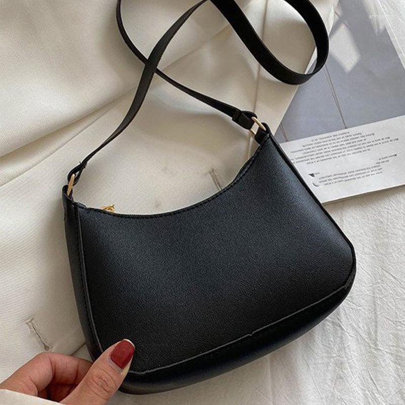 

Shopping Bags Fashion Shoulder Bag With Zipper Messenger Underarm For Family Gathering, Black