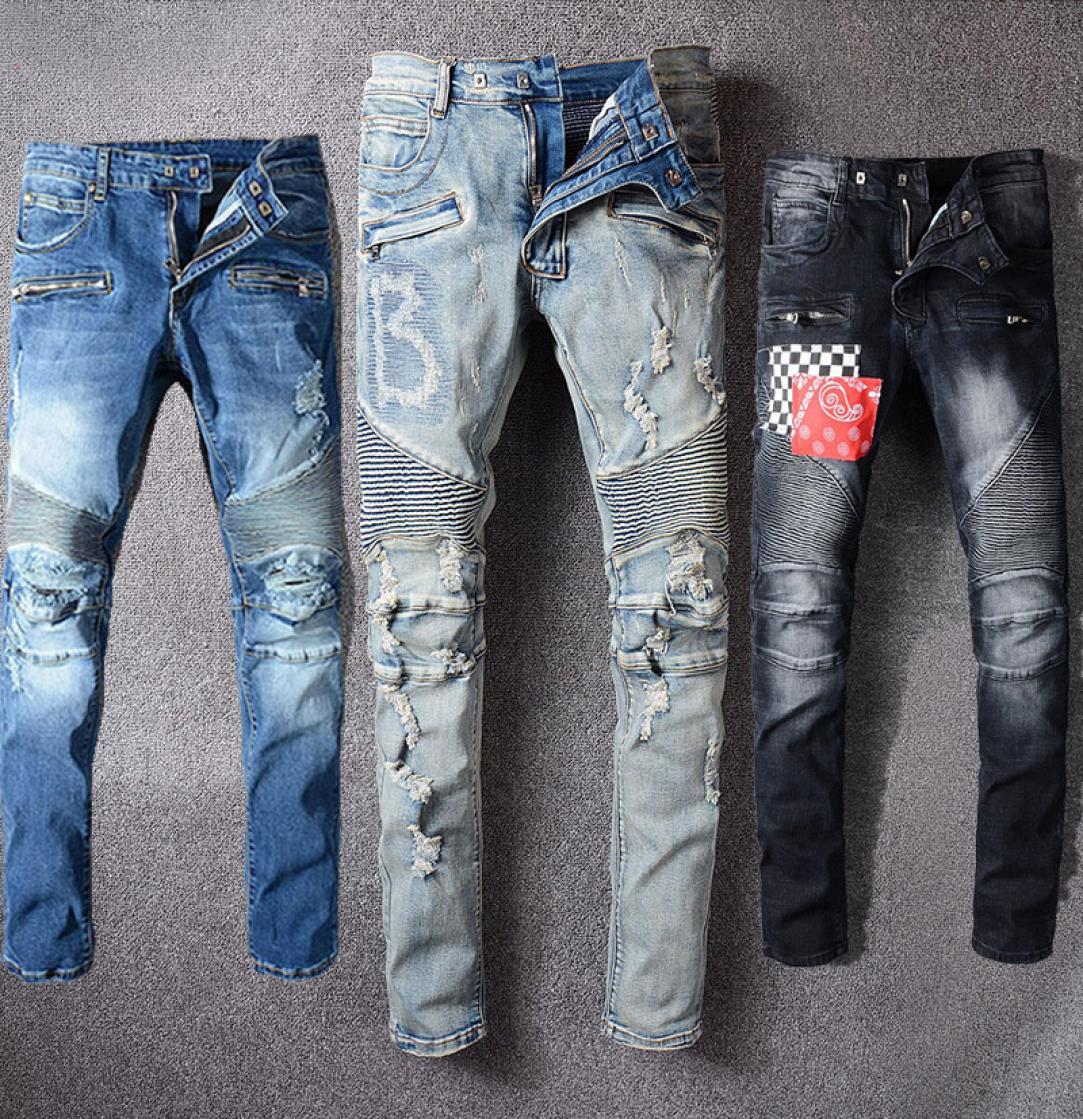 

Mens Designer Jeans Slim thick pants Distressed Ripped Fit Motorcycle Biker Denim For Men  Fashion Mans Black Pants 20ss pour hom8880940, Orange