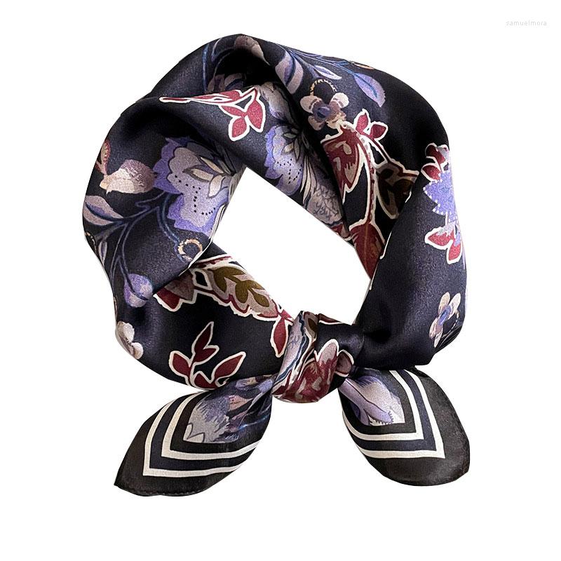 

Scarves Real Silk Headscarf Square Scarf For Women Print Shawl Foulard Hijab Headband Hair Wrap Bandana Summer Girls Bufanda Echarpe