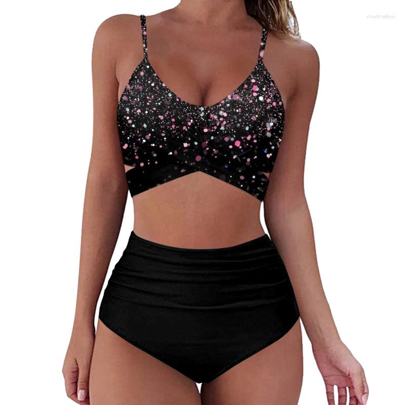

Women' Swimwear 2023 Plus Size Female Large Swimsuits Beach Wear Two-Piece High Waist Bathing Suits Pool Women' Swimming Suit, A23021609a