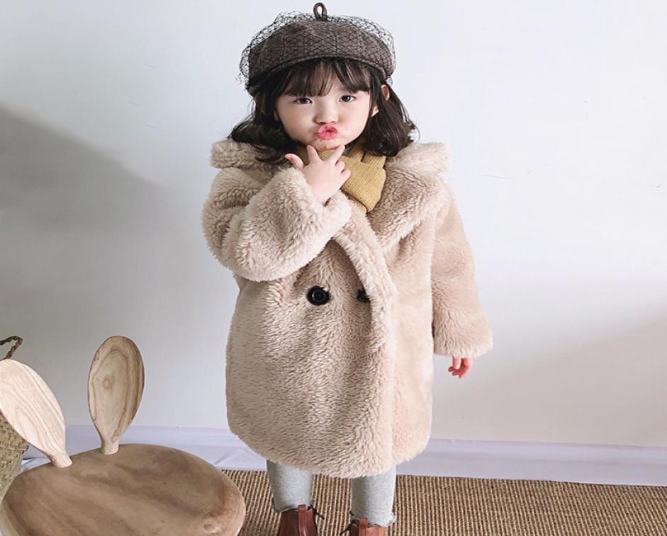 

2020 Faux Fur Kids Coat Warm Winter Jacket Baby Girls Thick Children Outerwear Fleece Toddler Girl Windbreaker Snow Clothes LJ20115101869, Red