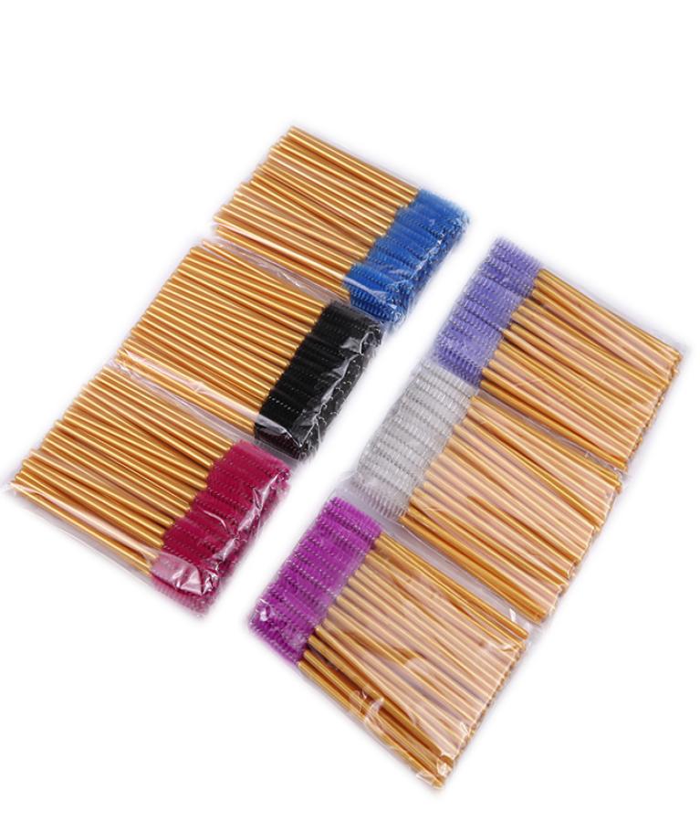 

Golden Eyelash Eye Lash Makeup Brush Mini Mascara Wands Applicator Disposable Extension Tool1812993