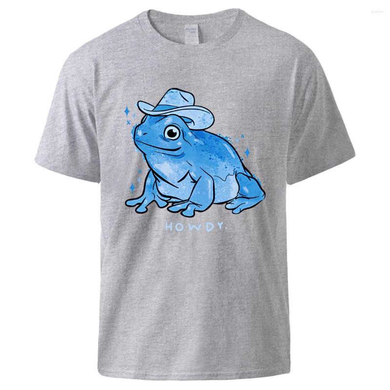 

Men' T Shirts Gentle Cowboy Frog Printing T-Shirts Men Skin Friendly Fashion Tee Shirt Cotton Breathable Clothes Casual Harajuku Tshirts, Light blue