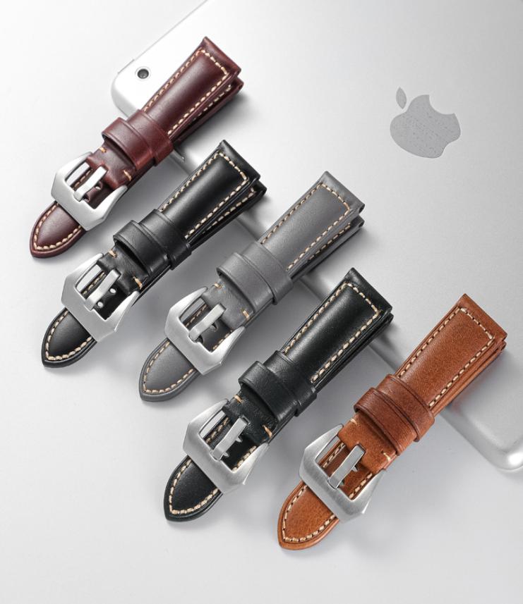 

Whole Suitable for Peinahai Watch Fit PAM 44MM Top Quality Leather Sports Watch Band with Buckle 20mm 22mm 24mm5517849