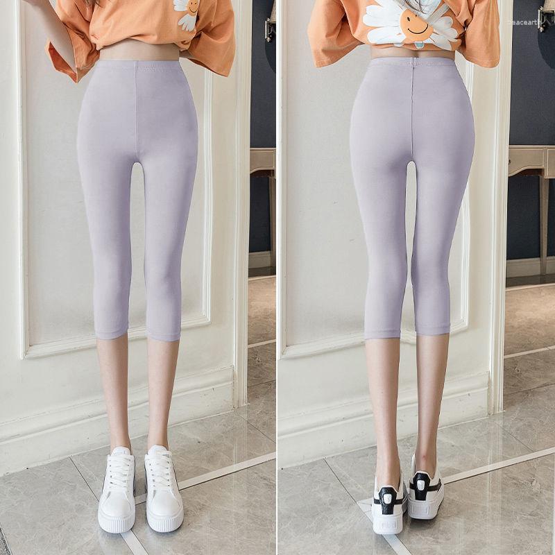 

Women's Leggings Summer Cold Silk Women Sexy Glossy Thin Trousers Tight Fitness Plus Size Sport Yoga Pants, Black