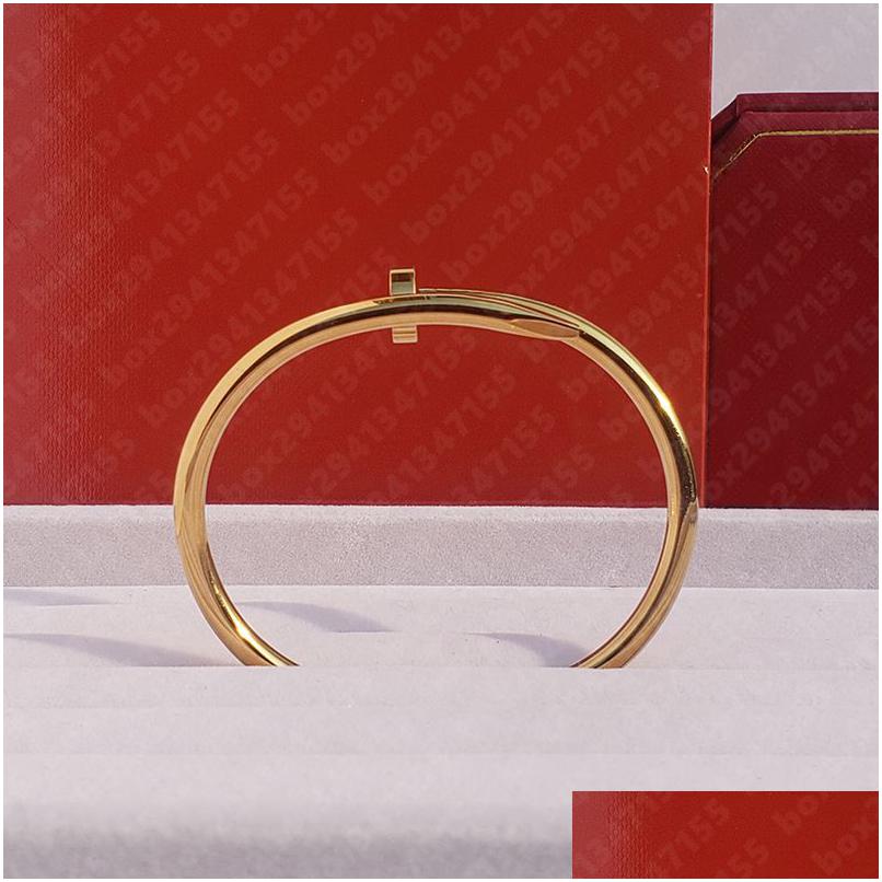 

Bangle Chain Bracelet Nail Bracelets Designer For Women Jewelry Men Rose Gold Sier Plated High Quality With Fl Diamond Mens Cuff Par Dhtd8