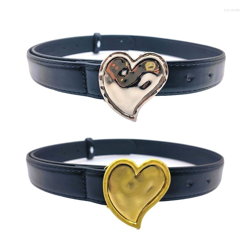 

Belts Punk Cowgirl Waist Chain Casual Heart Buckle Vintage Ceinture Lady Belt Exquisite Western, Silver
