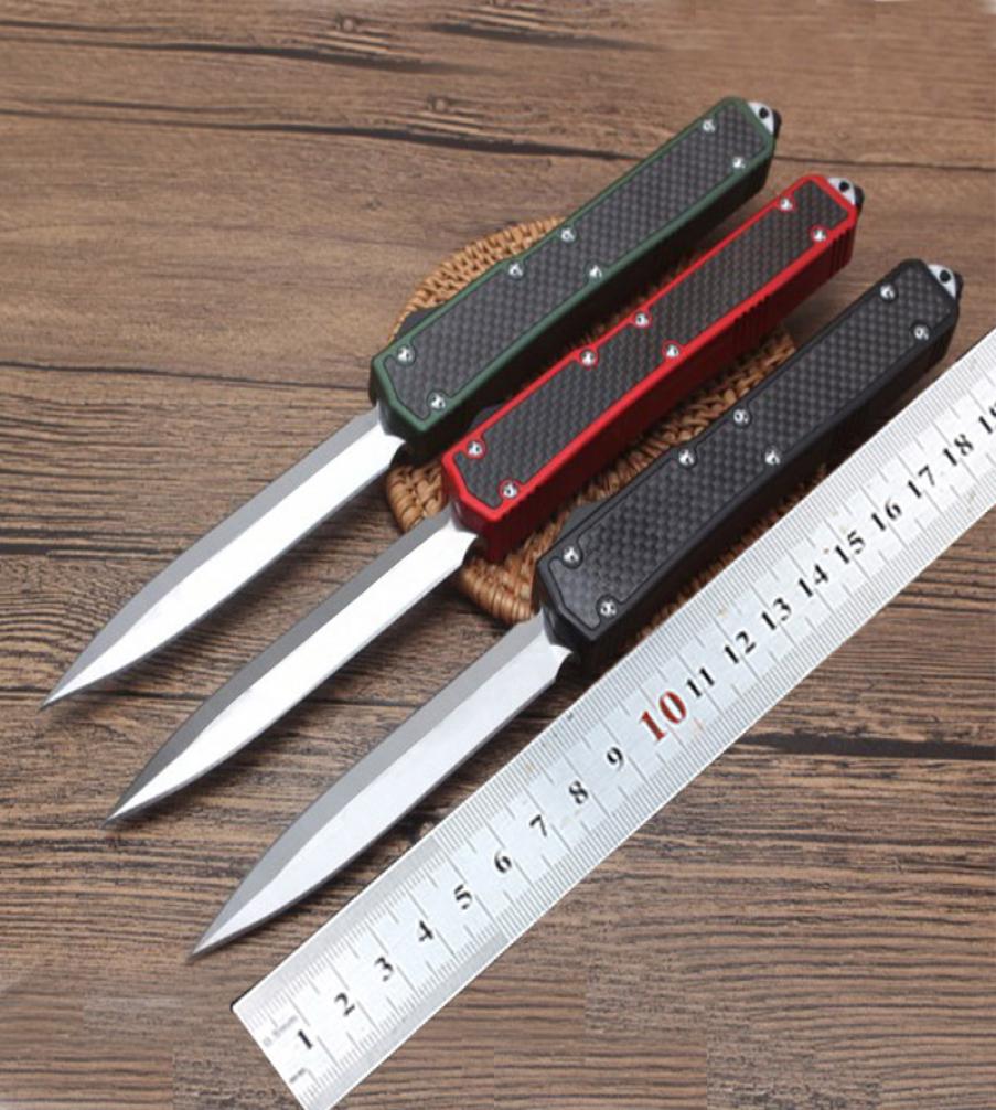 

Automatic knife out the front automatic D2 blade T6061 Aviation Aluminum handle 60 HRC carbon fiber surface hunting camping knife 6584055