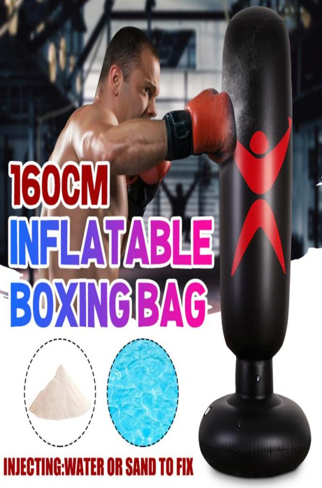 

160CM Training Fitness Vertical Inflatable Boxing Bag PVC Thickening Boxing Pillar Tumbler Column Punching Bag Fitness Tool3839124