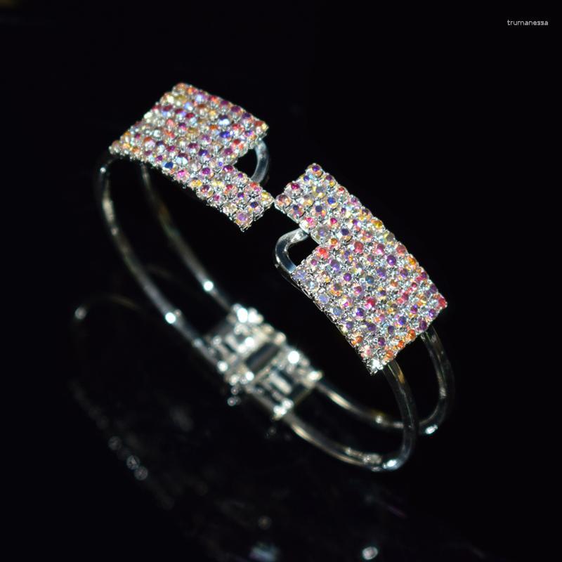 

Bangle Fashion Rhinestone Jewelry For Women Luxury Classic Crystal Pave Link Bracelet Wedding Party Accessories Bridal GiftsBangle Raym22