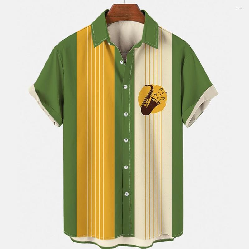 

Men's Casual Shirts Men's Shirt 3d Striped Printed Summer Simple Fashion Tops Short-sleeved Loose Harajuku Unisex Clothing, E01-zq080111