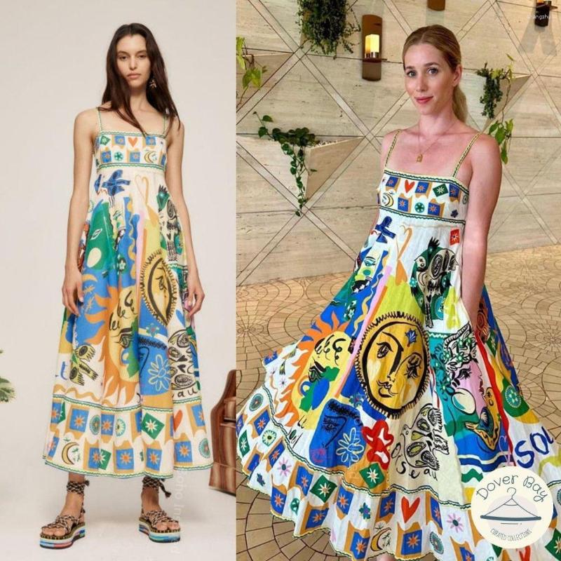 

Party Dresses Boho Inspired Square Neckline Fitted Bodice Summer Dress Straps Chic Long Women Holiday Sexy, Picture