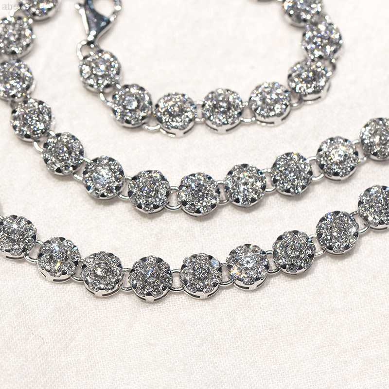 

Hot Sale Luxury Iced Out 14k White Gold Lab Diamond Tennis Chain Necklace