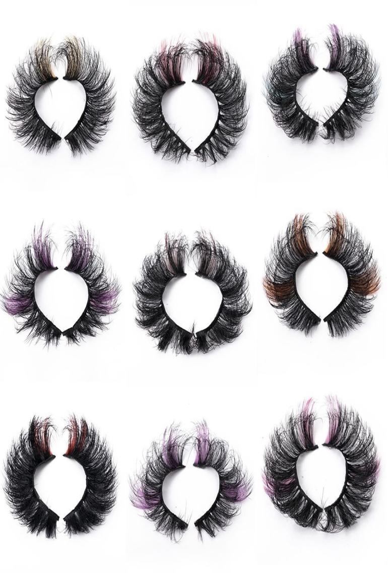 

Colored False Eyelashes 3D Fluffy Faux Mink Color Eye Lashes Strip Wipsy Multicolored Fake Lash for Daily Christmas Cosplay Party 6247276