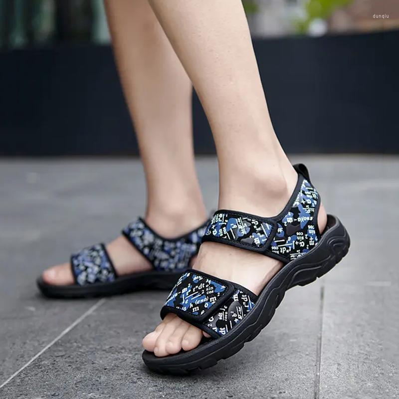 

Sandals Trendy All-match Camouflage Fashion Casual Non-slip Sports Beach Shoes Men's Outdoor Comfortable Breathable Cool, Royal blue
