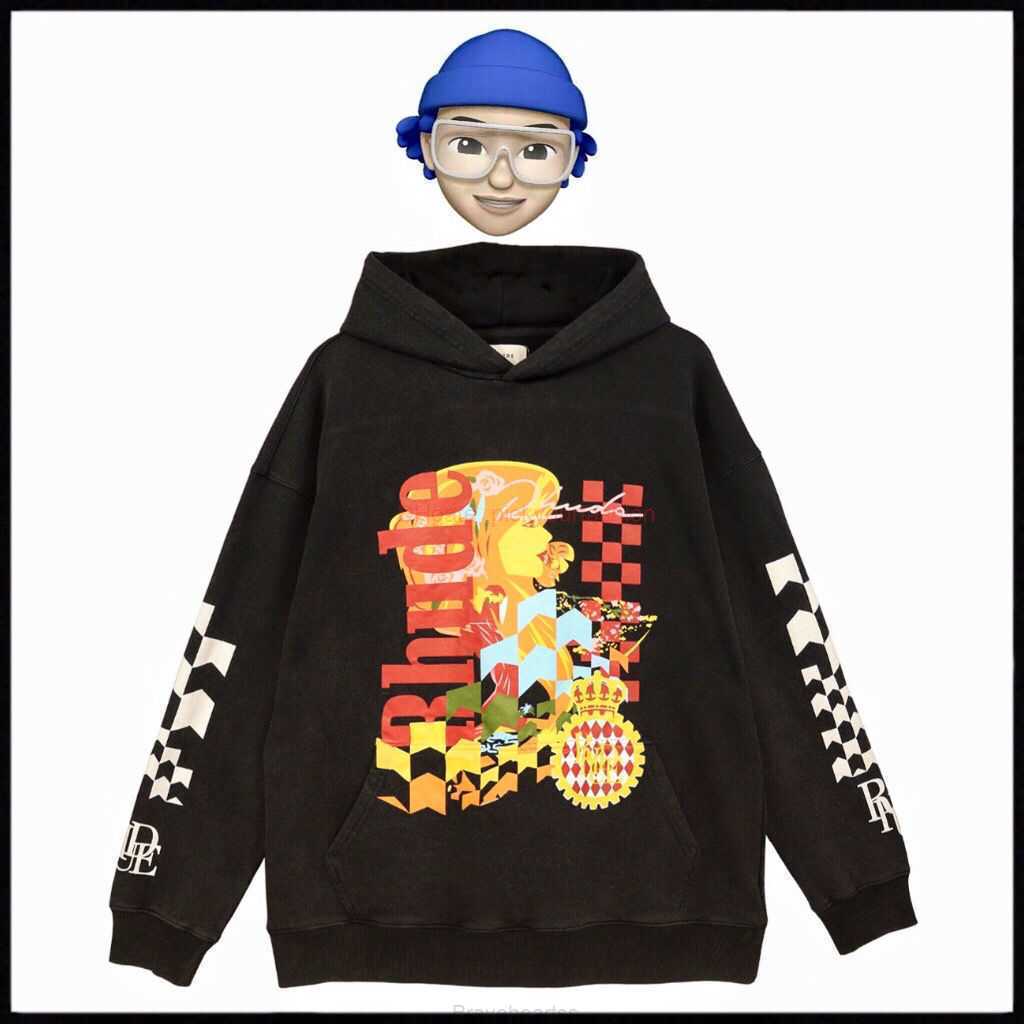 

Designer Clothing Mens Sweatshirts Hoodies 22ss New Rhude American Black Joyride Old Hooded Washable Sweater Unisex Fashion Streetwear Pullover jacket Jumpers To, Shipping fee
