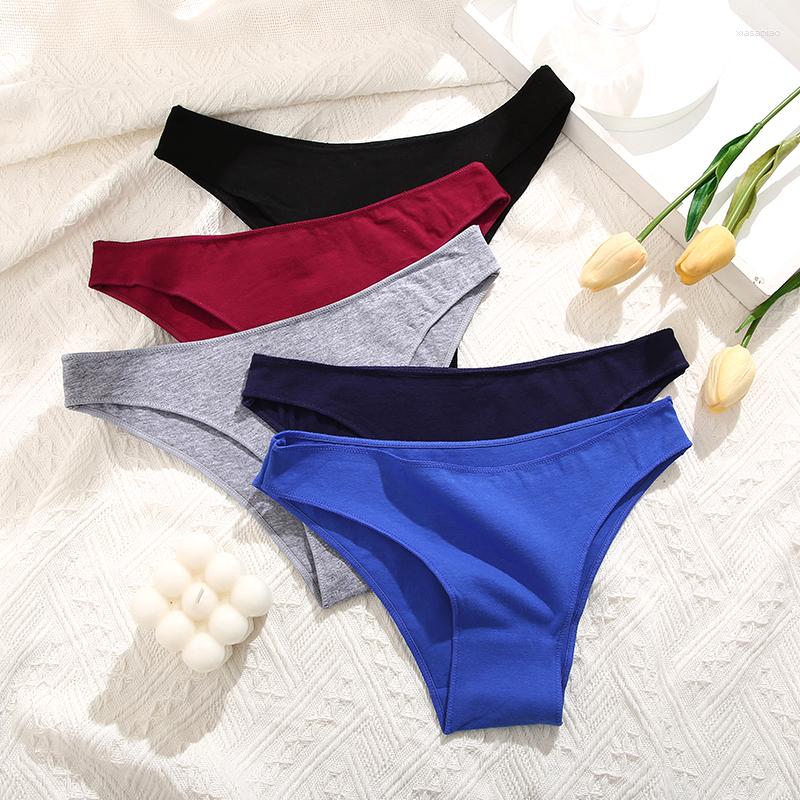 

Women's Panties 3PCS Cotton Women Solid Comfortable Underwear Low Waist Briefs High Elasticity Breathable Female Lingerie, Set 2