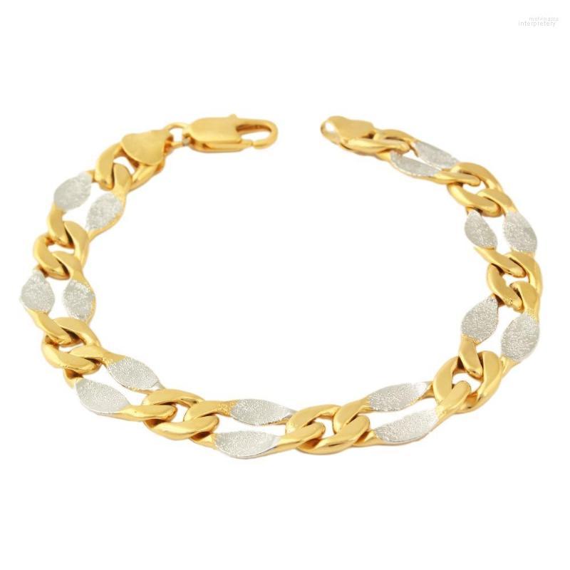 

Link Bracelets Fansheng Hip-hop Fashion High Quality Men Plating Cuban Curb Two Color Lover's Gifts Chain