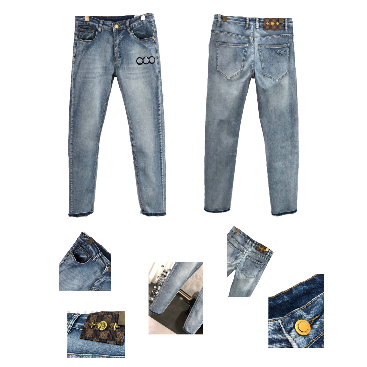 

2023 Summer Designer Jeans Men's Denim Embroidered Pants Fashion American Size 28-38 Hip Hop Distressed Zipper Pants Men's Best Seller, Multi