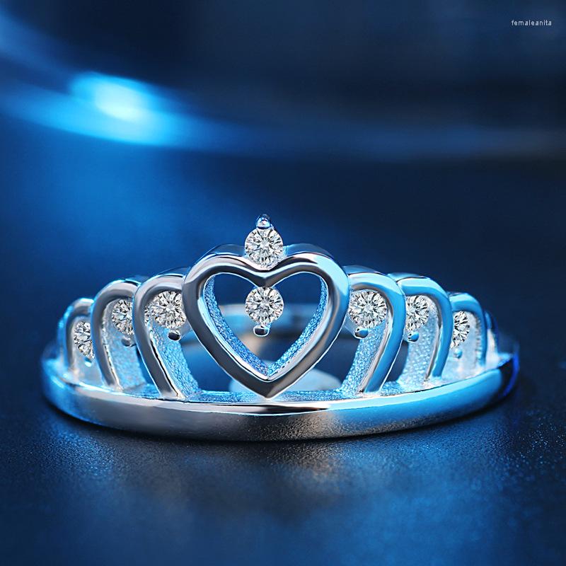 

Wedding Rings Princess Crown Ring For Women Micro-inlaid Simulation Fashion Simple Jewelry Engagement Love Birthday Gift
